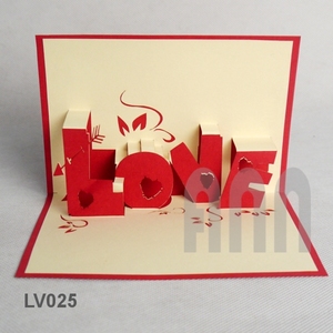 การ์ดอวยพรวันวาเลนไทน์ 3 มิติ ลายโลโก้สั่งทำ ANN HANDICRAFT LV025 สำหรับวันครบรอบความรัก - การ์ดเชิญทำจากกระดาษพิมพ์ดิจิทัล ของที่ระลึก - Product Image 2