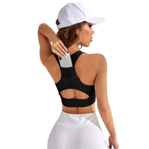 Soutien-gorge de sport sans couture à motif solide avec spandex et nylon Vêtements de fitness de haute qualité Soutien-gorge athlétique respirant à séchage rapide - Product Image 4