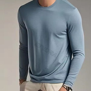 Camiseta Deportiva para Hombre, Cuello Redondo, Tejido Sólido de Poliéster/Algodón, Transpirable, de Secado Rápido, para Gimnasio y Fitness - Product Image 1