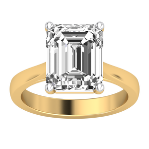 Anillo de Diseño Clásico de Lujo en Oro Amarillo y Blanco de 9K para Mujer con Diamante Cultivado en Laboratorio de 5.07 Quilates, Claridad VS, Color EF, Corte Brillante Redondo - Product Image 4