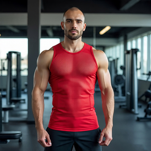 Débardeur en résille OEM Hauts Gilet sans manches pour hommes Gilet d'entraînement en maille Gilet de musculation en résille pour hommes - Product Image 3