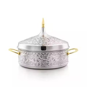 Casserole bleue design avec couvercle argenté, magnifique vaisselle décorative pour les maisons, les restaurants, les fêtes et les cadeaux - Product Image 6