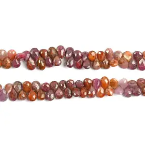Perle di pietre preziose rubino naturale a forma di pera rubino sfaccettato 8 x5-10x6 MM perline dimensioni perline per la creazione di gioielli