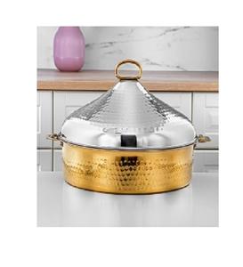 Vente chaude En Acier Inoxydable Conception Arabe Plat Casserole Le Plus Vendu Golden Designer Métallique Réchauffeur De Nourriture - Product Image 6