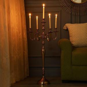 4 Pillar Gold Plated Metal Brass Candle Holder <b>Unique</b> Home Decor Pillar Candle Stand for Christmas & Weddings Box Packed - Product Image 3
