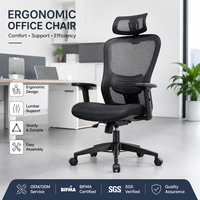 Chaise de bureau ergonomique en maille OEM avec soutien lombaire réglable, accoudoirs 3D, dossier en V, chaise de bureau réglable pour le bureau, blanche