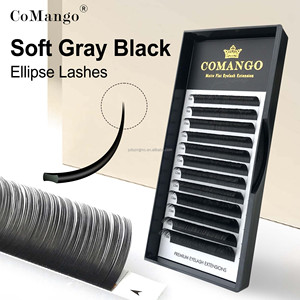 ขนตาปลอม CoMango Ellipse Flat แบบกึ่งถาวร สีดำเทา ธรรมชาติ นุ่ม ปลายแยก แบบคลาสสิก ขนตาปลอมแบบเส้นเดี่ยว - Product Image 4