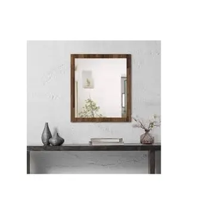 Azora Industries Round <b>Wooden</b> Wall <b>Mirror</b> Modern Design Style for Farmhouse Decorative Bathroom Living Room Entry - Product Image 5