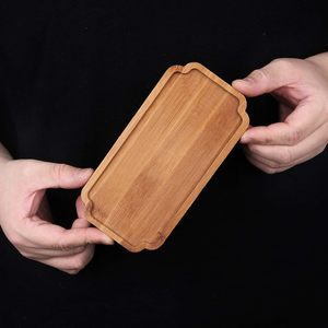 Plateau en bois naturel de style unique avec poignées plateaux de service ovales en bois dur pour vente commerciale et cadeau - Product Image 4