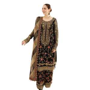 Trendy Bollywood-Style Patiyala Salwar Collection for <b>Women</b> Designer Georgette Embroidery Work Kurta Lehenga Pakistani Parties - Product Image 1