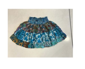 กระโปรงสั้นสำหรับผู้หญิงกระโปรงสั้นพิมพ์ลายแบบเป็นชั้นๆสไตล์ฮิปปี้โบฮีเมียนดีไซน์ใหม่ชุดปาร์ตี้กระโปรงสั้นเอวสูงสำหรับผู้หญิง - Product Image 1