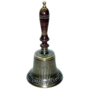 Campana de mano de latón náutico de venta superior con mango de madera Campana colgante de pared Campana de escritorio Artículo decorativo para el hogar de alta calidad Nuevo diseño - Product Image 2