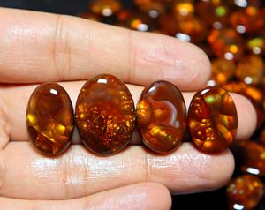 Agate de feu mexicaine Cabochon Agate de feu naturel Cabochon pendentif pour taille de bague bijoux en pierres précieuses en vrac faisant toutes les tailles disponibles - Product Image 4