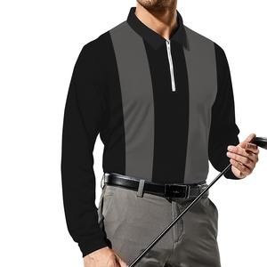 SIBRIN Factory Made Premium Quality Zipper Polo T-Shirt Personalizar Logo Unisex Full Sleeves Golf Athletic Casual Collared T-Shirt - Product Image 1