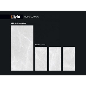 Azulejos de porcelana brillante Aeroni Bianco de 800x1600mm para sofisticación de pisos de villas - Product Image 1