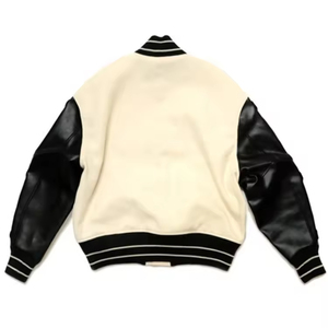 Veste universitaire élégante pour homme avec intérieur chaud, lettrage en chenille et tissu extérieur lisse pour un look par temps frais - Product Image 3