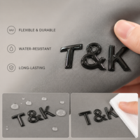 Étiquette de transfert thermique en silicone 3D surélevée et brillante, patch en TPU noir brillant, étiquettes pour vêtements et vêtements de sport, personnalisation de la marque