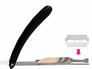 ANAAIF Rasoir droit vintage professionnel en acier au carbone avec manche noir pour l'épilation du corps - Product Image 6