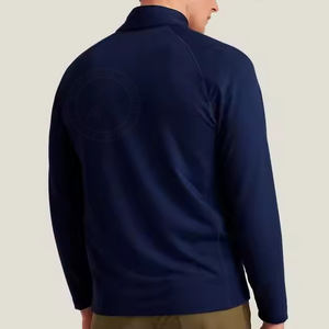 Meilleure vente adulte hommes sweat couleur unie à manches longues séchage rapide quart fermeture éclair manches longues surdimensionné hommes sweats - Product Image 2