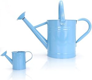 Arrosoir bleu vintage litre, bidon en acier galvanisé pour arrosage quotidien, pichet de style anglais classique avec 2 poignées - Product Image 3
