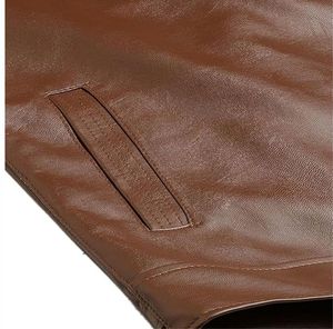 Vestes d'hiver pour hommes en cuir véritable noir de qualité supérieure, col montant, toile, respirantes, doublure en coton à séchage rapide, vente en gros - Product Image 6