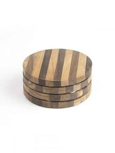 Brown Square Shaped <b>Coaster</b> With Holder Personalized Wooden <b>Coasters</b> <b>Set</b> Wooden Rustic Hand Carved - Product Image 6