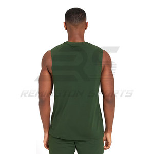 เสื้อกล้ามผู้ชายเสื้อฟิตเนสสีทึบออกแบบโลโก้ได้ตามที่ต้องการ - Product Image 2