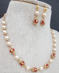 Trendy Premium Quality <b>Gold</b> Finish Antique <b>Necklace</b> <b>Set</b> With <b>Earrings</b> for Engagement Wedding For Women <b>And</b> Girls - Product Image 2