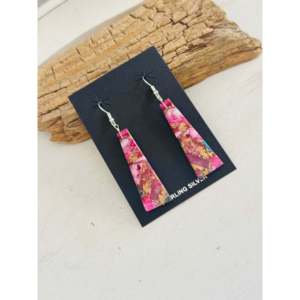 Navajo Handmade Purple Mohave Turquoise & Sterling <b>Silver</b> <b>Drop</b> <b>Earrings</b> with Slab Dangle - Product Image 4