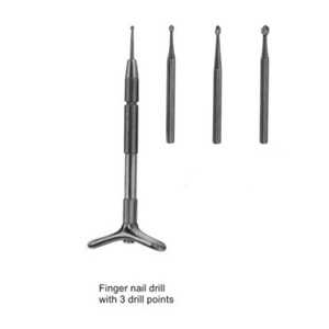 Taladro para Uñas de 3 Puntas de Acero Inoxidable, Manual, Reutilizable, Instrumento Médico con Certificación CE de GRAYROCKS ENTERPRISES - Product Image 1