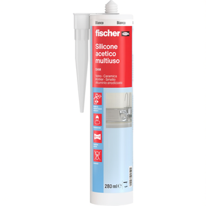 Sellador de Silicona Antimoho Fischer de 280 ml, Multiusos, Acético, para Baño, Cocina, Vidrio, Aluminio, Artículos Sanitarios, Color Blanco - Product Image 2