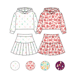 Conjunto de <span class=keywords><strong>Dos</strong></span> Piezas de Falda y Camiseta sin Mangas Personalizada, Ropa Deportiva de Verano para Niñas, Conjuntos de Ropa de Yoga para Gimnasio - Product Image 1