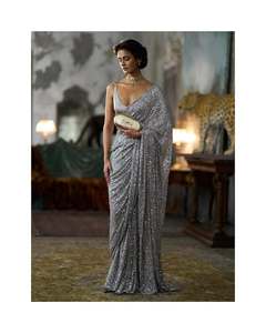 Bollywood Design Faux Georgette Avec Paillettes Broderie Saree Femme Fabricant De Mode De L'Inde À Des Taux Pas Cher - Product Image 6