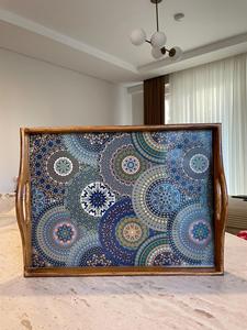 Bandeja de Servicio de Diseño con Recubrimiento de Esmalte de Madera MDF, Bandeja de Mesa de Alta Calidad para Hoteles y Restaurantes - Product Image 4