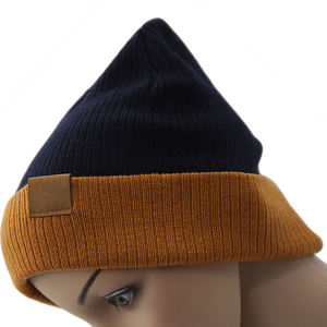 Gorro acrílico unisex de punto grueso para invierno, gorros con logotipo personalizado y calavera bordada con puños, gorros de lana 100% al por mayor - Product Image 5