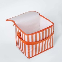 Glacière isotherme personnalisée avec logo, 30 L, en polyester recyclé, doublure isolante en PEVA, rayée, sac isotherme pour pique-nique et déjeuner avec poignée réglable