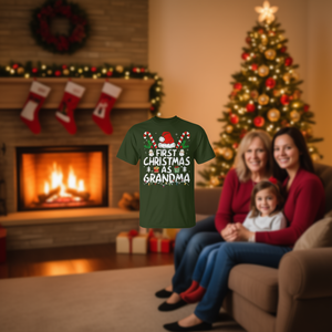 T-shirt promotionnel pour la première Noël en tant que grand-mère, ensemble assorti pour toute la famille, nouveau produit pour les grand-mères - Product Image 3