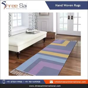 Vente chaude coton naturel plat tissage tapis réversible écologique Dhurrie pour les acheteurs conscients à la recherche de vert décor à la maison - Product Image 2