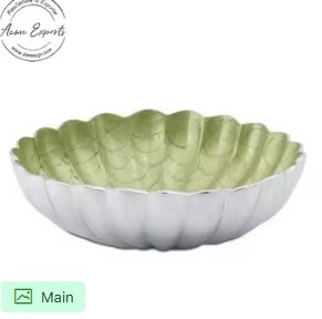 Elegante Tazón de Servir de Metal Pulido con Base de Alambre Dorado, Ecológico y con Estilo para Fiestas, Cenas o Uso Decorativo en el Hogar - Product Image 2