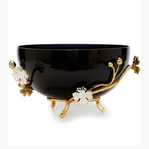 เครื่องครัวโลหะทำด้วยมือชามอลูมิเนียมพร้อมขาตั้งรูปเขากวางชามผลไม้แห้งรูปทรงกลม - Product Image 2