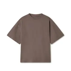 Ropa de marca Nuevo estilo Camiseta de corte grande con cuello de tortuga Casual Cuello simulado de talla grande Peso pesado 180 GSM Jersey camisetas de algodón