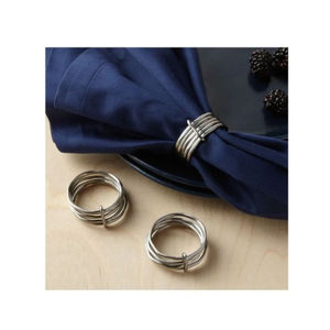 Lot de 2 ronds de serviette en acier inoxydable en métal poli doré Boucle de serviette classique Rond de serviette en métal Décoration de table Porte-mouchoirs - Product Image 5