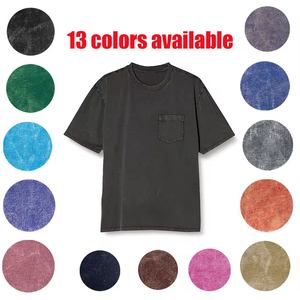 เสื้อยืดโอเวอร์ไซส์สำหรับผู้ชายผ้าฝ้าย100% สีธรรมดามีกระเป๋าด้านหน้าติดกระเป๋าซักด้วยกรดสีแบบเรียบออกแบบโลโก้ได้ตามต้องการ - Product Image 6