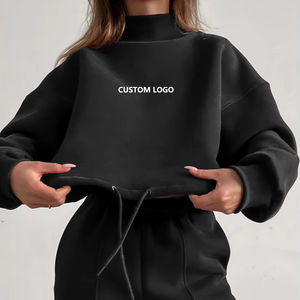 Oversized Women's <b>Mock</b> Neck Sweatshirts Fall Casual Wear Cozy Pullover Tops for Home Layering & Street Style - Product Image 1