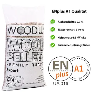 ENplus A1 Pine Wood Pellets, 6 mm, 15 kg, 990 kg - Pellets - Fuel Wood