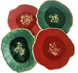 Juego de posavasos de resina blanca natural Diseño de nácar de lujo Forma redonda a granel para servir bebidas o recuerdos - Product Image 2