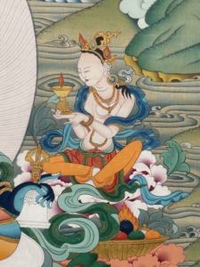 Thangka peint à la main : Guru <span class=keywords><strong>Pema</strong></span> Jungne - Lotus né du lac - Product Image 6