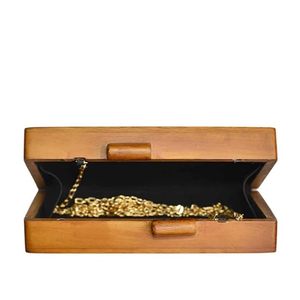 Houten Clutch Hand Geborduurd Werk Op Top Avondtas Custom Fashion Design Zelfgemaakte Vrouwen Avond Clutch Tassen Lage Prijs