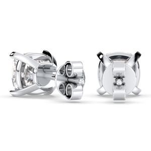 REYES Personalized 925 Sterling <b>Silver</b> CVD Lab Grown Diamond Screw <b>Back</b> Stud Earrings For Women 14K White Gold Plated Jewelry - Product Image 4