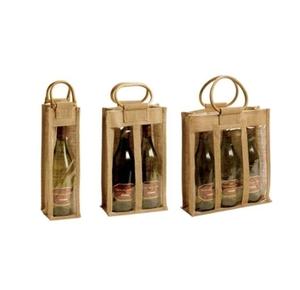 Logotipo personalizado impresión yute botella de vino individual regalo bolsa con cordón ecológico fiesta boda bolsa promocional vino bolsas de regalo - Product Image 6